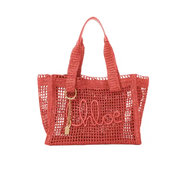 Chloé Summer Banana east-west tote bag in raffia