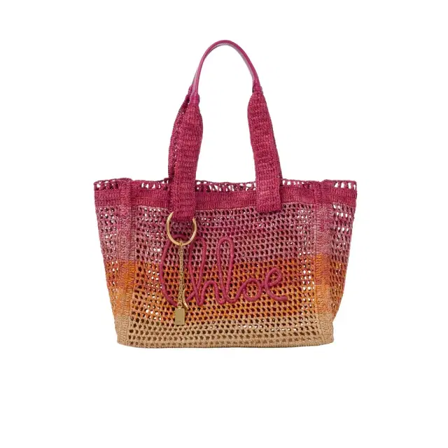 Chloé Summer Banana east-west tote bag in raffia