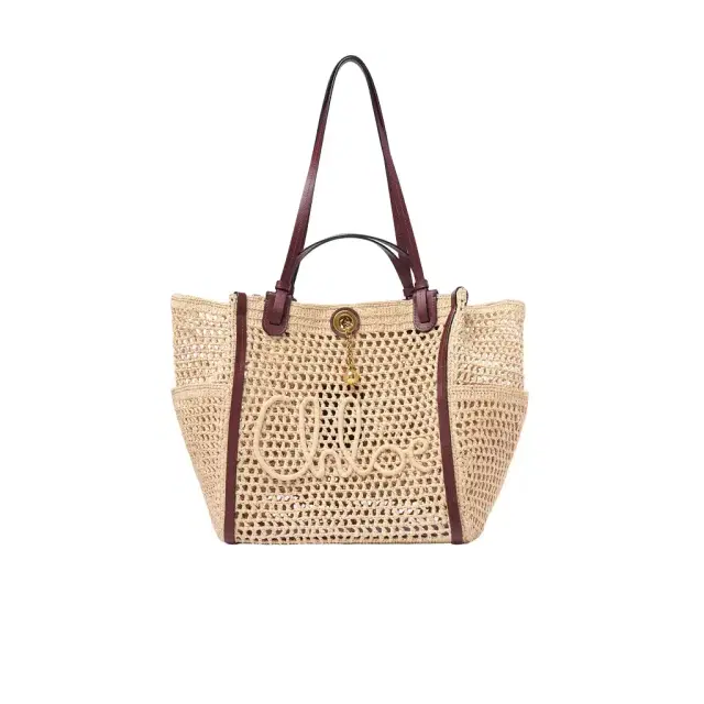 Chloé Iconic double carry bag in raffia
