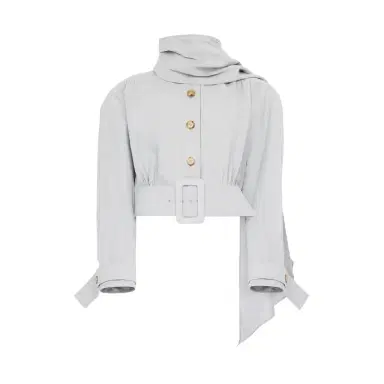 Chloé Cropped scarf jacket in a linen-cotton mix | Thumbnail 1