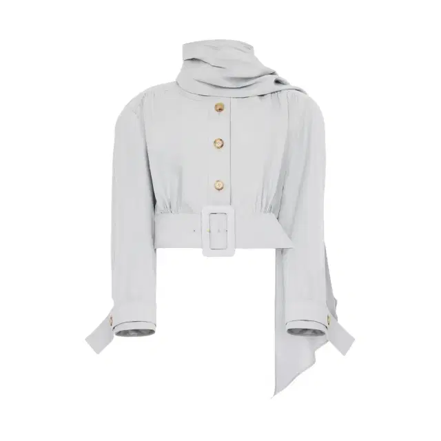 Chloé Cropped scarf jacket in a linen-cotton mix
