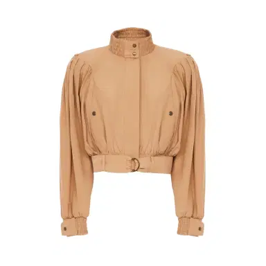 Chloé Gathered cropped jacket in cotton poplin | Thumbnail 1