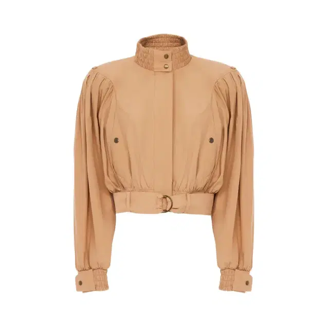 Chloé Gathered cropped jacket in cotton poplin