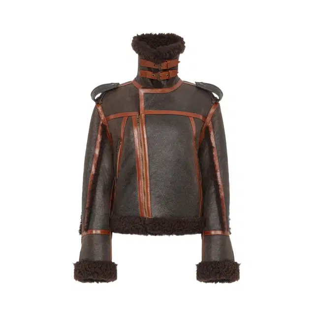 Chloé High-neck jacket in shearling