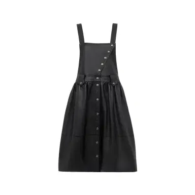 Chloé Apron midi dress in leather | Thumbnail 1