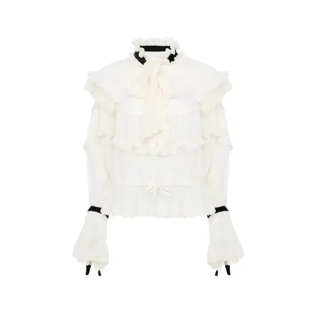 Chloé Tie-front ruffle top in silk mousseline & lace