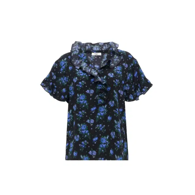 Chloé Short-sleeve ruffled top in crêpe de chine