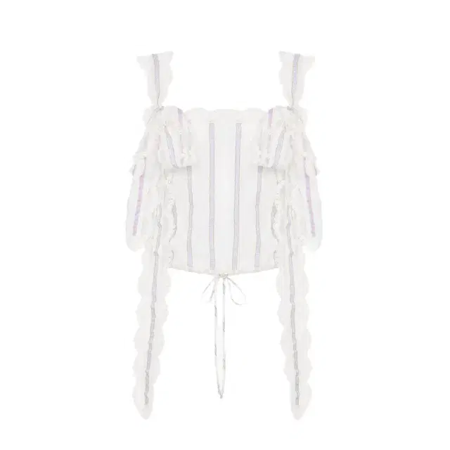 Chloé Cropped top in silk lurex jacquard & lace