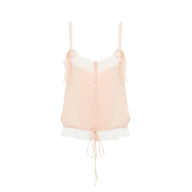 Chloé Drawstring camisole top in silk georgette & lace