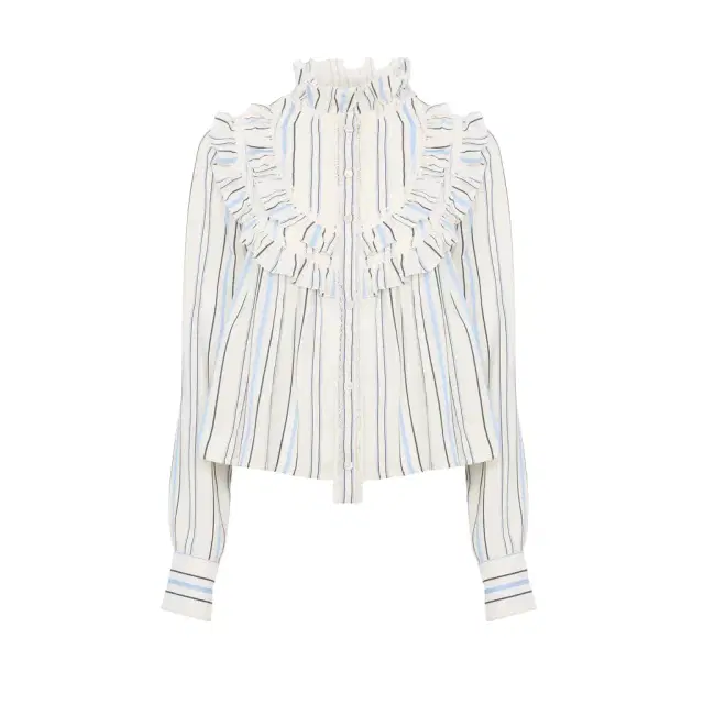 Chloé Ruffled blouse in silk jacquard & lace
