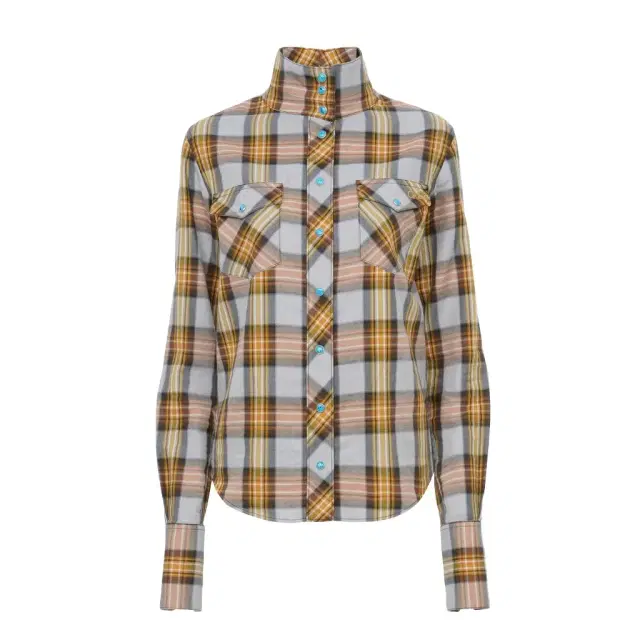 Chloé Lavallière shirt in check cotton & cupro