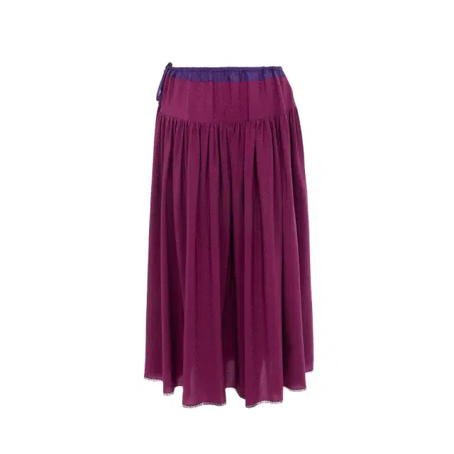 Chloé Gathered long skirt in silk jacquard & lace
