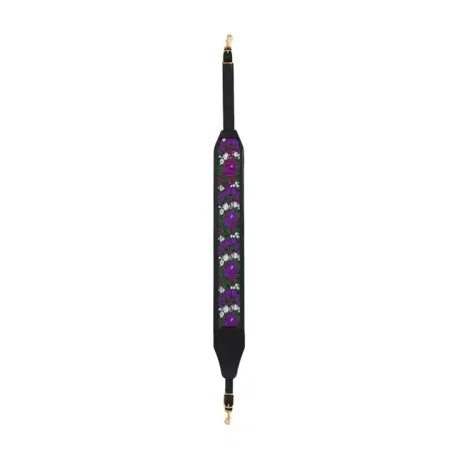 Chloé Grained leather strap with roses embroidery
