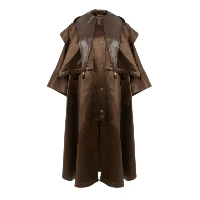 Chloé Hooded long cape coat in satin