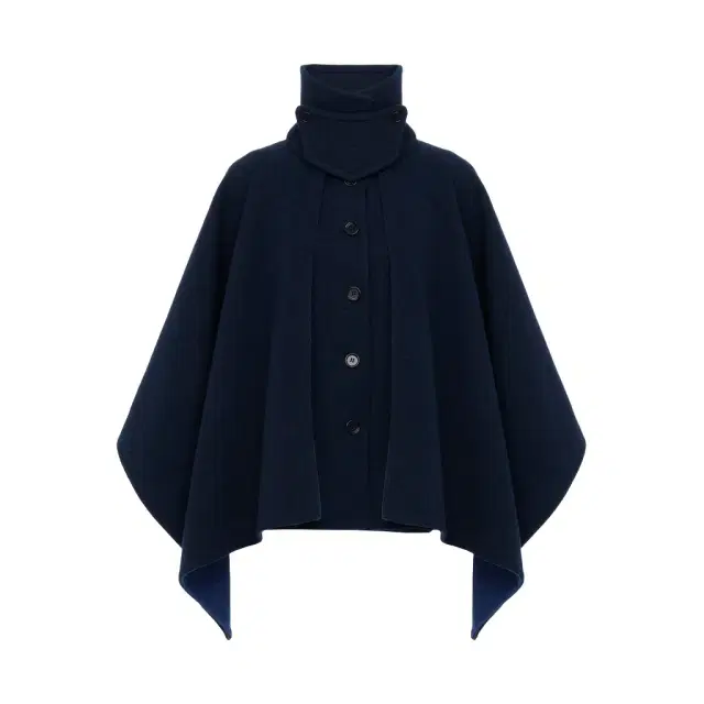 Chloé High-neck short cape coat in washed double-face wool