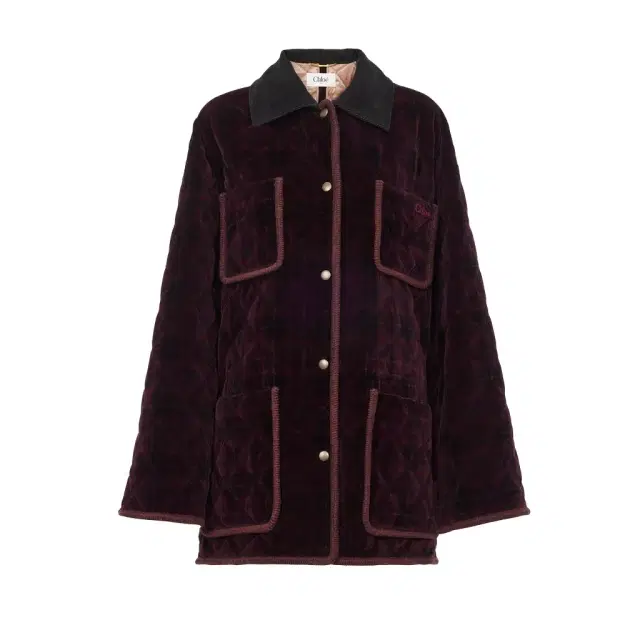 Chloé Padded short coat in check cotton