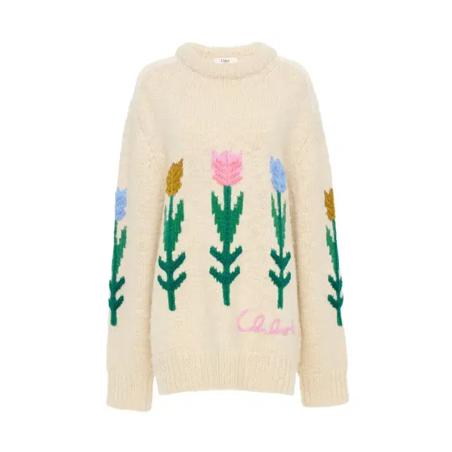 Chloé Oversized logo sweater in a wool knit