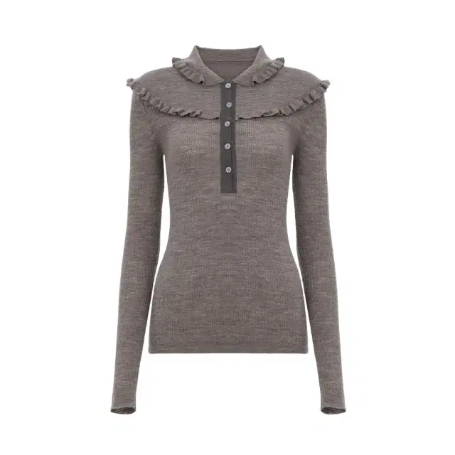 Chloé Fitted Henley shirt in a superfine wool knit