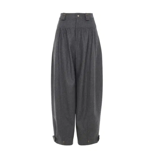 Chloé High-rise barrel pants in wool & cashmere flannel