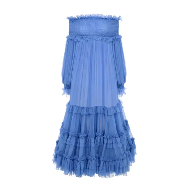 Chloé Off-the-shoulder long dress in silk mousseline