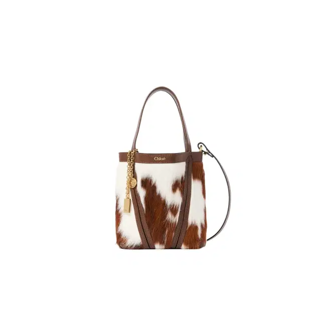 Chloé Small Chloé Spin tote bag in hair-on leather