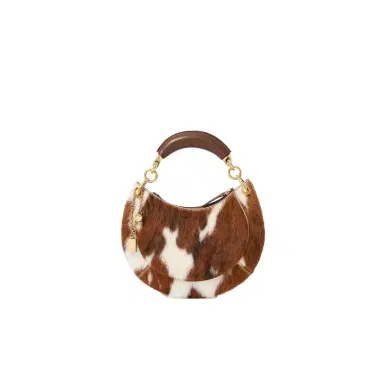Chloé Small Chloé Banana zipped hobo bag in hair-on leather | Thumbnail 1 Chloé Small Chloé Banana zipped hobo bag in hair-on leather | Thumbnail 1