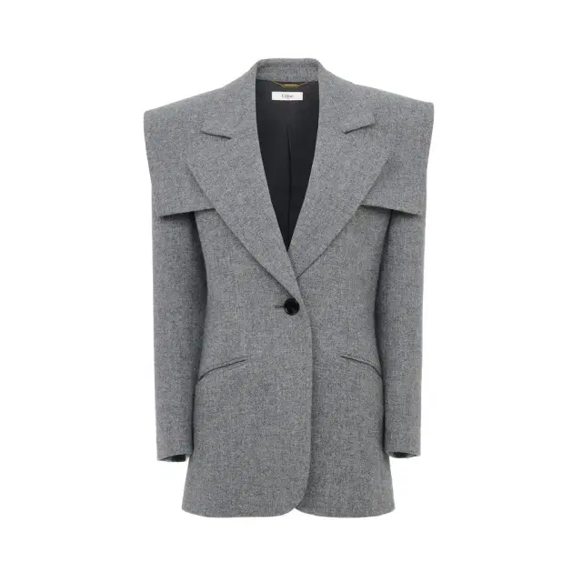 Chloé Single-breasted tailored jacket in chiné wool