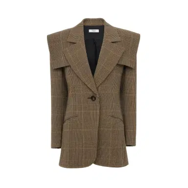 Chloé Single-breasted tailored jacket in Prince of Wales wool | Thumbnail 1