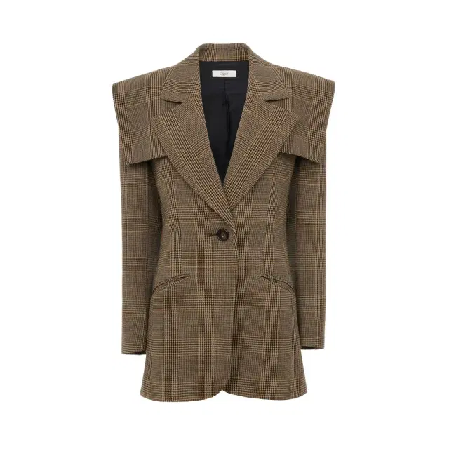 Chloé Single-breasted tailored jacket in Prince of Wales wool