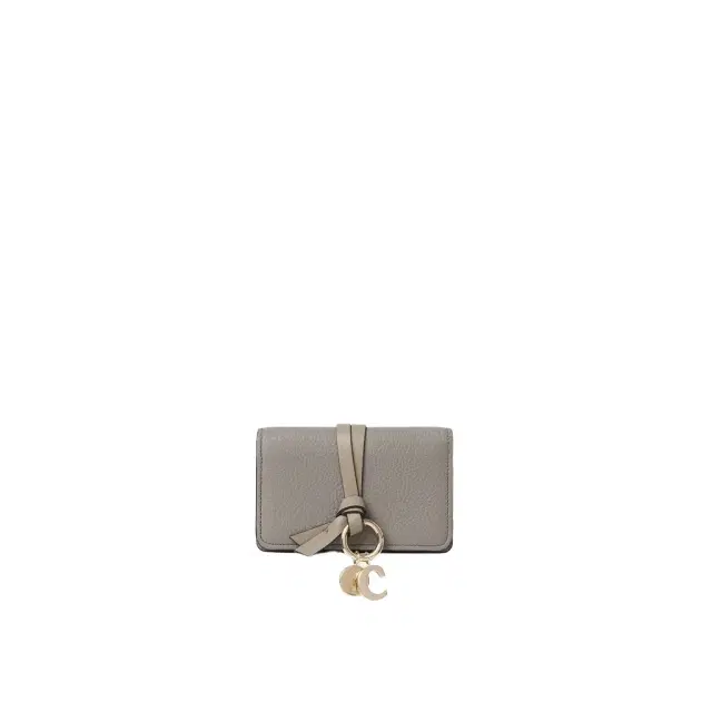 Alphabet card holder in grained leather