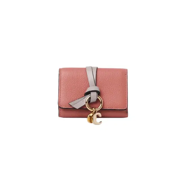 Chloé Mini Alphabet tri-fold in grained leather