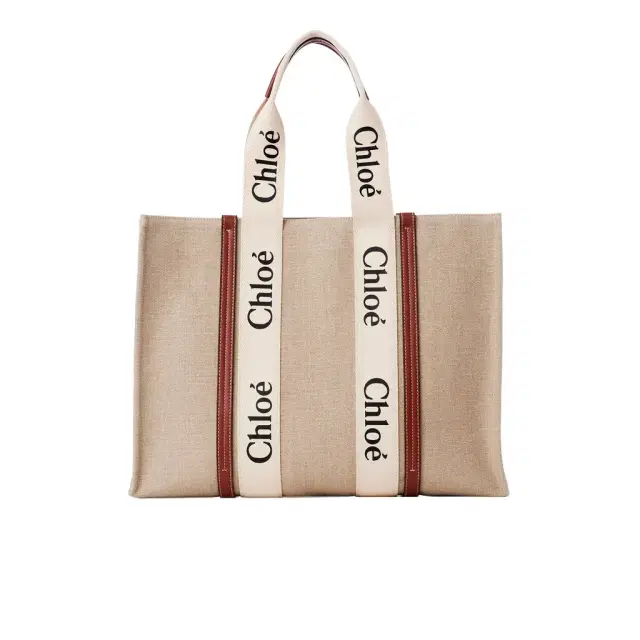 Chloé Large Woody tote bag in linen