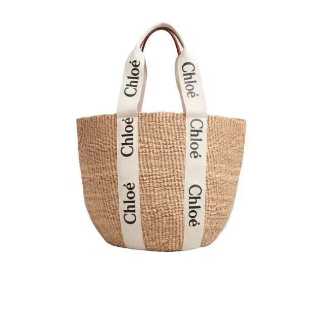 Chloé Large Woody basket in natural fibers