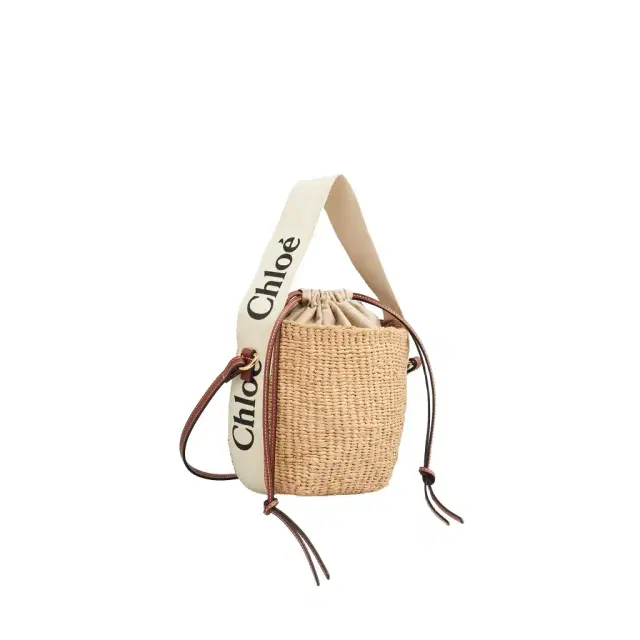 Chloé Small Woody basket in natural fibers
