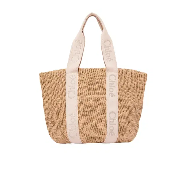 Chloé Large Woody basket in natural fibers