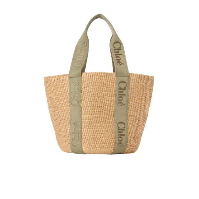 Chloé Large Woody basket in natural fibers