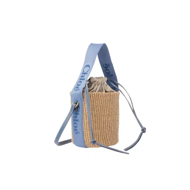 Chloé Small Woody basket in natural fibers