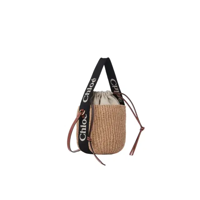 Chloé Small Woody basket in natural fibers