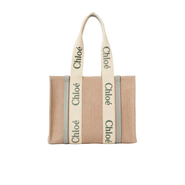 Chloé Woody tote bag in linen