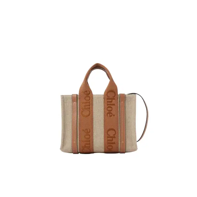 Chloé Small Woody tote bag in linen