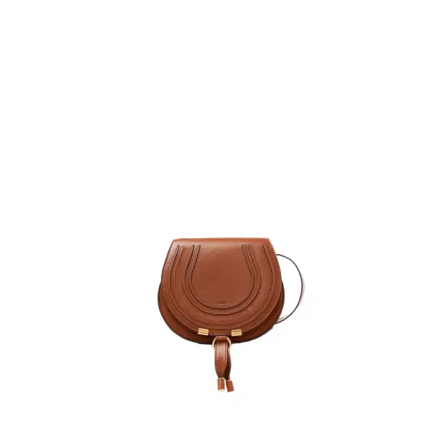 Small Marcie saddle bag in shiny leather