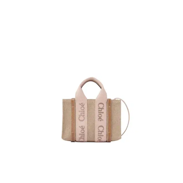 Chloé Mini Woody tote bag in linen