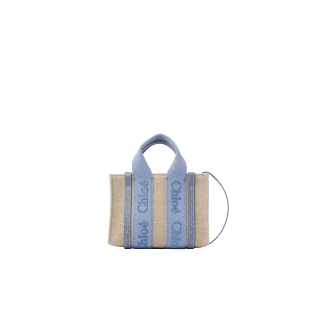 Chloé Mini Woody tote bag in linen