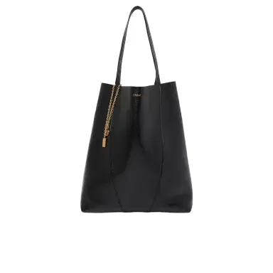 Chloé Large Chloé Spin tote bag in grained leather | Thumbnail 1