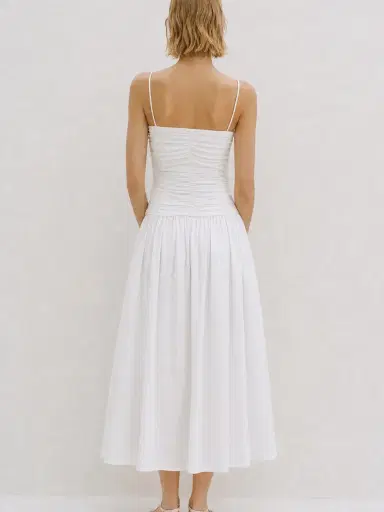 Tove Amina Ruched Cotton Midi Dress | Thumbnail 3