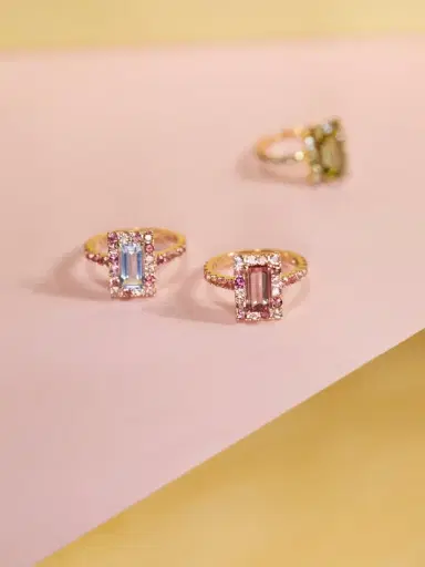 YI COLLECTION Aquamarine and Pink Tourmaline Candy Ring | Thumbnail 2