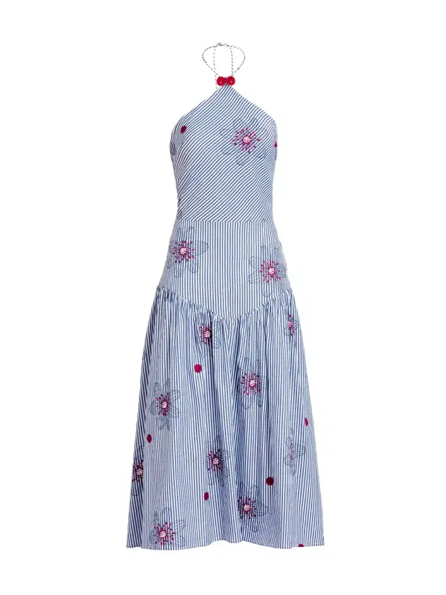 Ares Cotton Halter Midi Dress