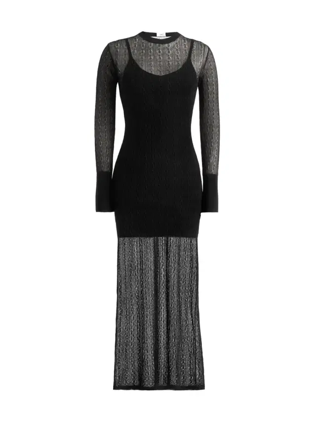 Dodiee Ayla Sheer Cable Maxi Dress