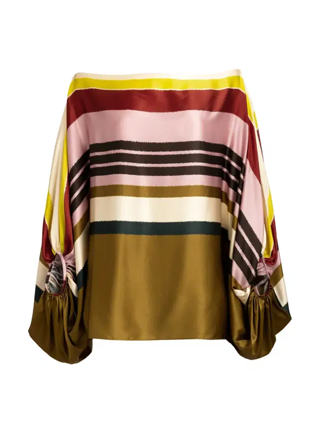 Silvia Tcherassi Bellagio Off-Shoulder Silk Blouse