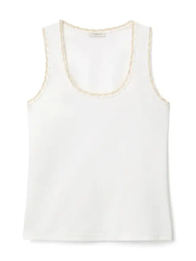 LAFAYETTE 148 Cotton Rib Crochet Trim Tank